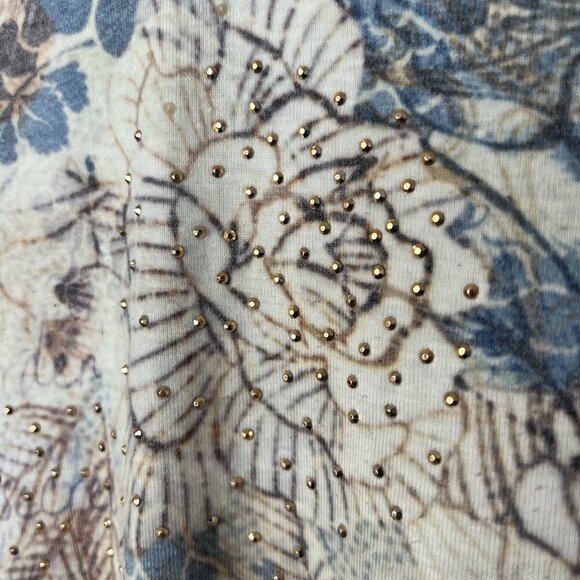 Vintage 90s Y2K Long Sleeve Top Pastel‎ Floral Fairy Embellished Size Medium - Picture 3 of 11